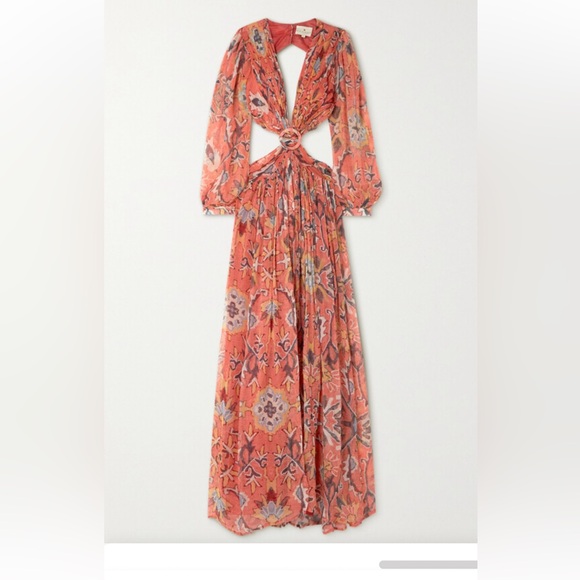 HANNAH ARTWEAR Rio Open-back Cutout Floral-print Georgette Maxi Dress Size XS/0 - Picture 3 of 12